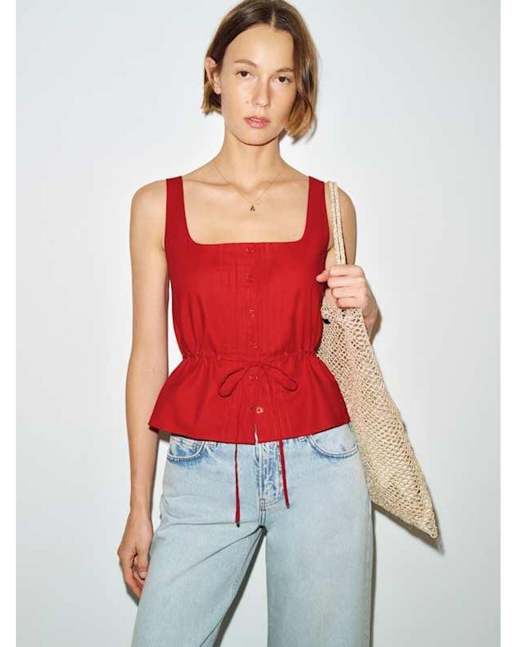 Reformation Red Elowen Top
