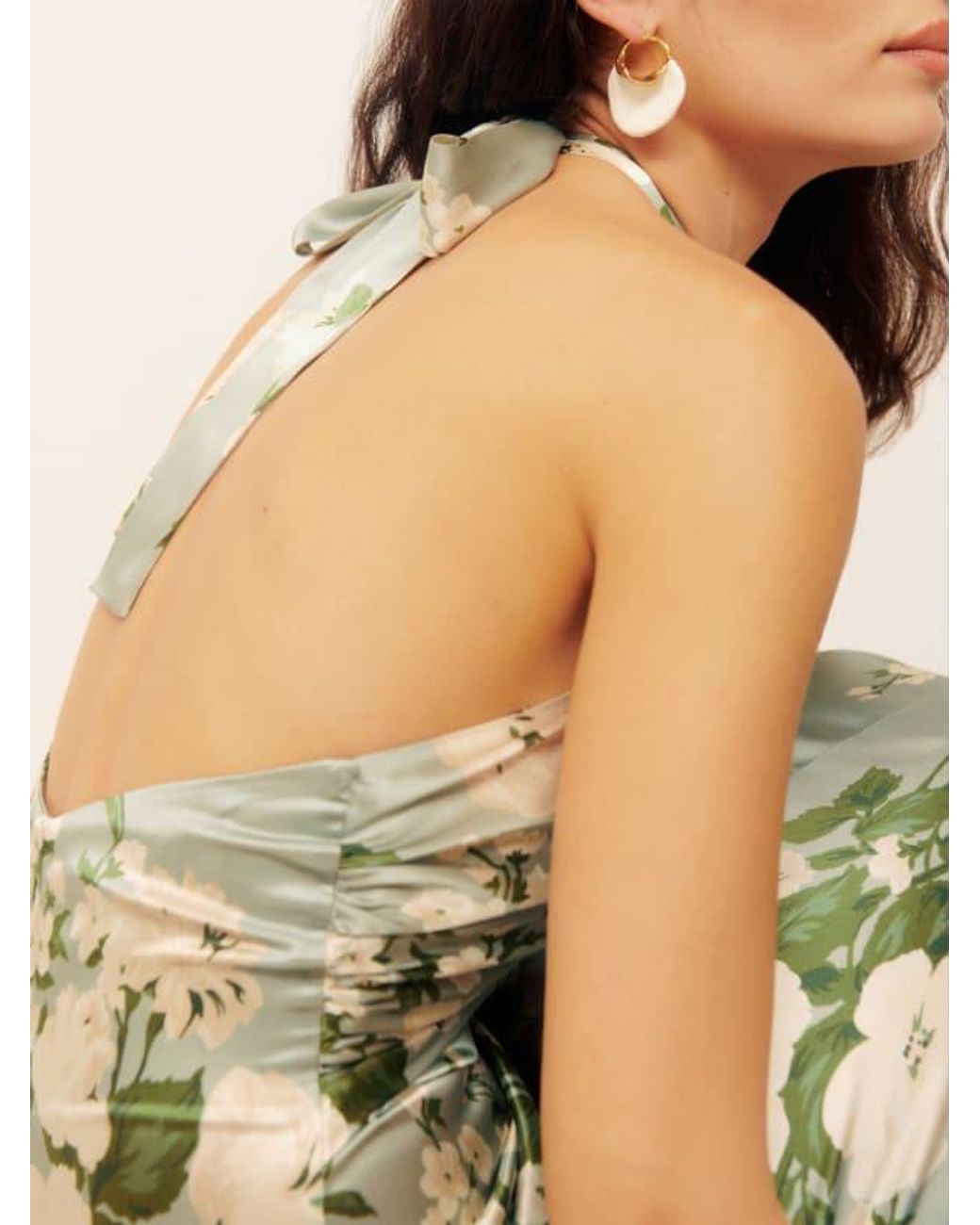 veria silk dress tarragon Reformation Veria Silk Dress Es - Tarragon