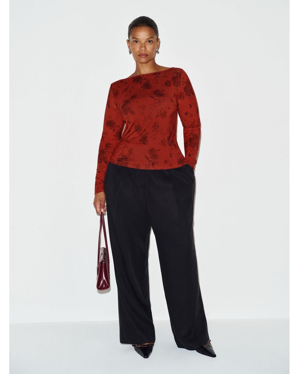 Reformation Red Wiley Knit Top Es
