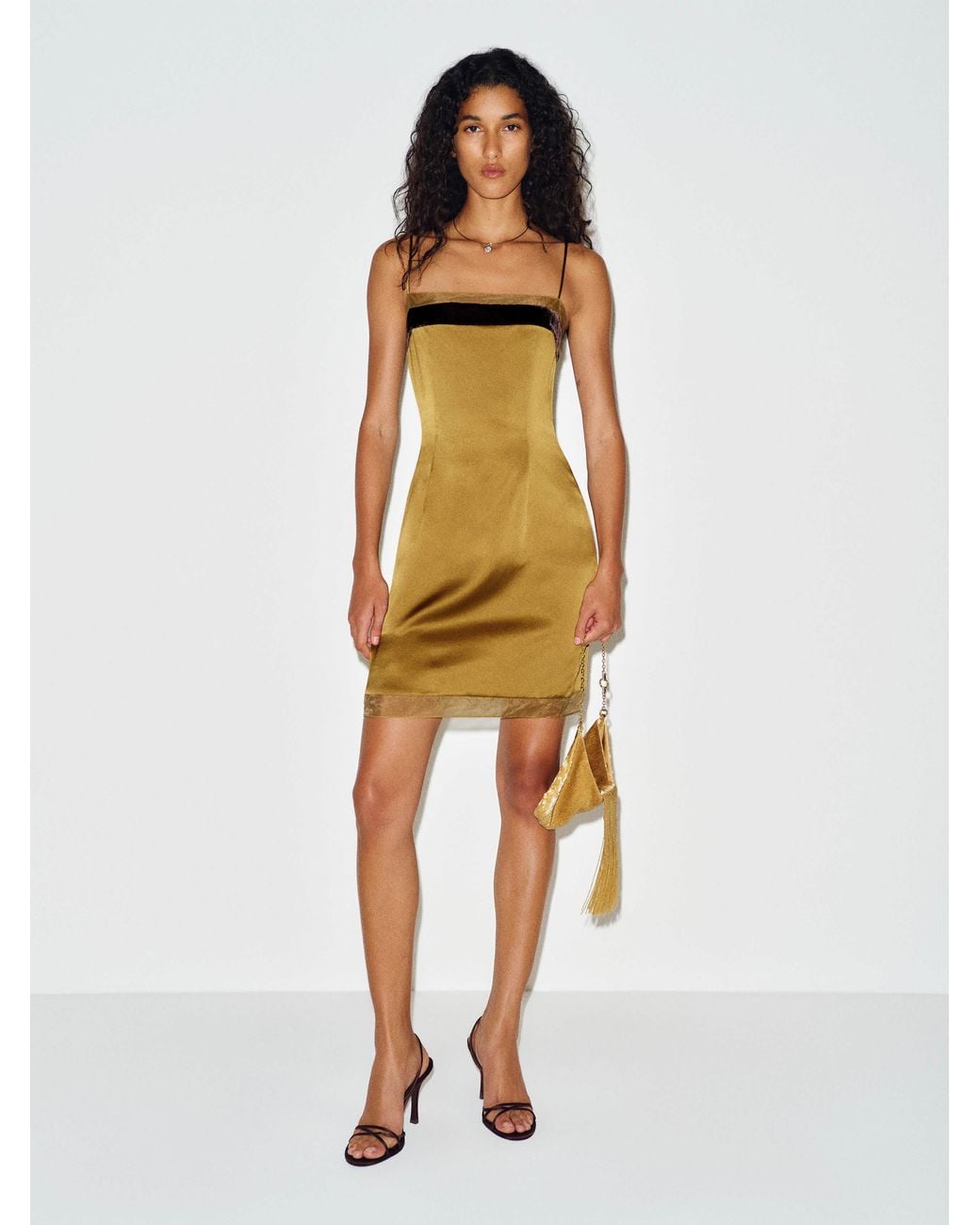 Reformation Metallic Ziba Silk Dress