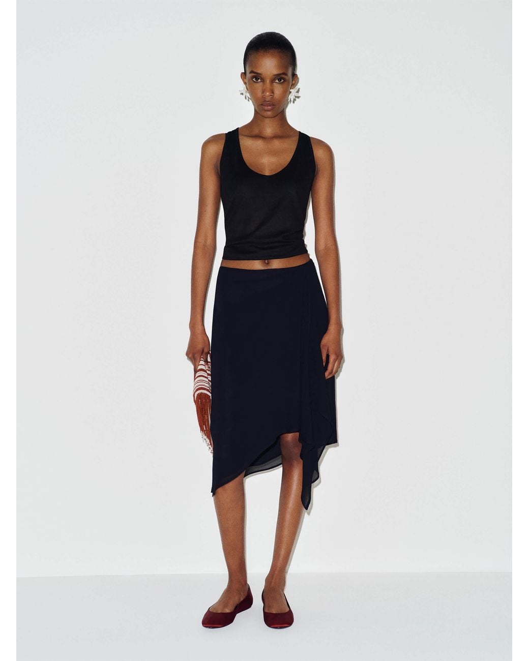 Reformation Blue Cece Skirt 0