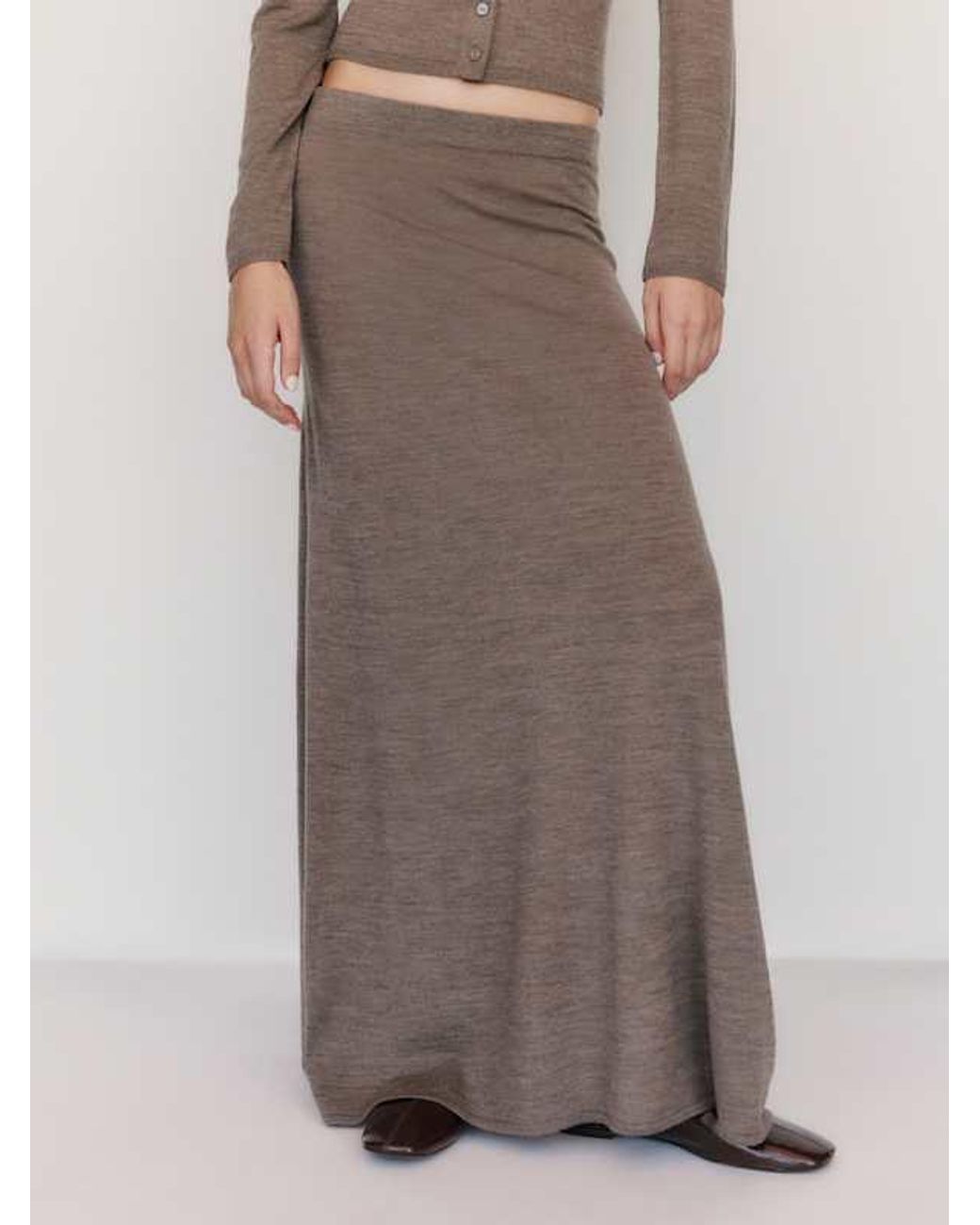 Reformation Brown Danielle Regenerative Merino Skirt
