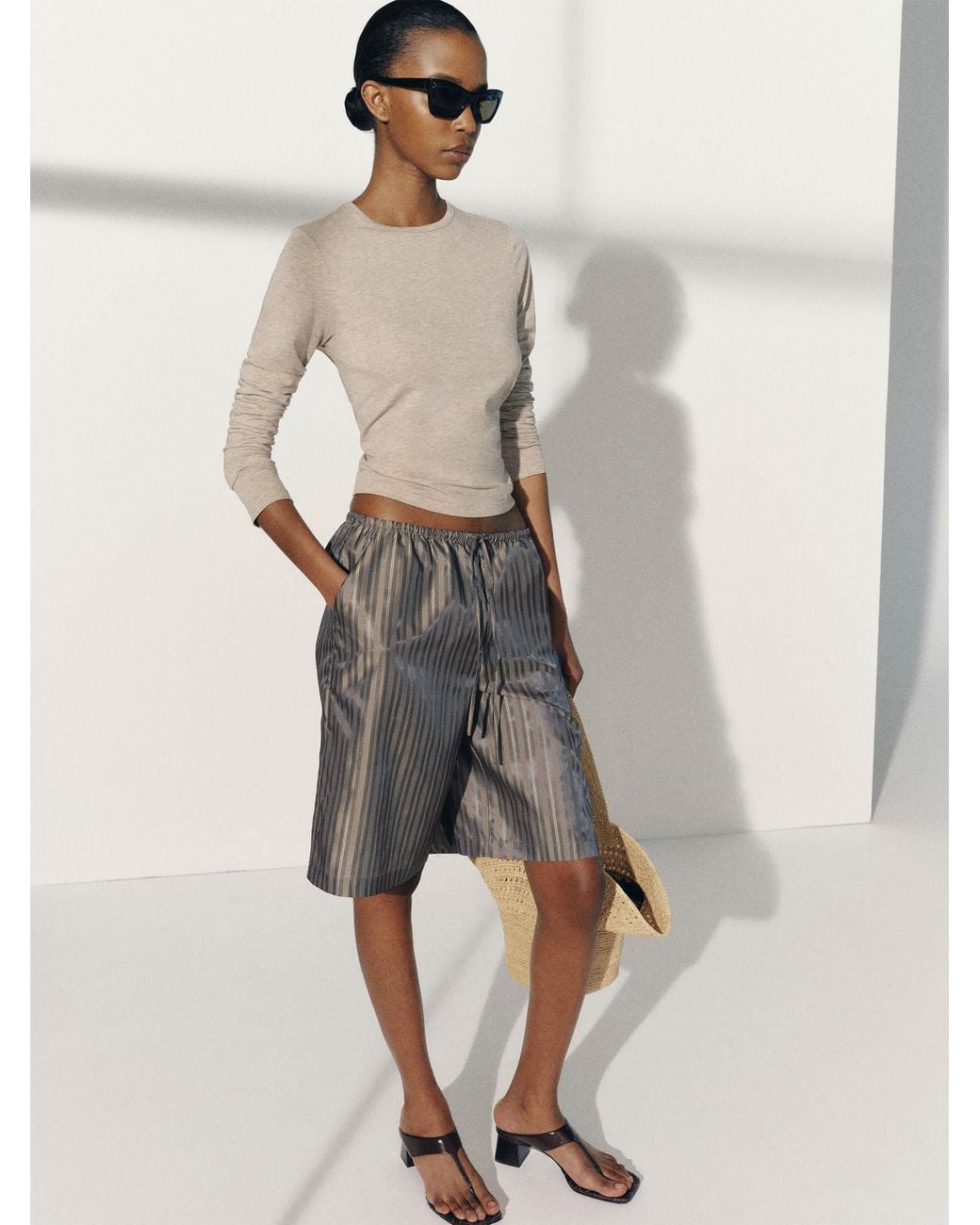 Reformation Gray Sandy Short