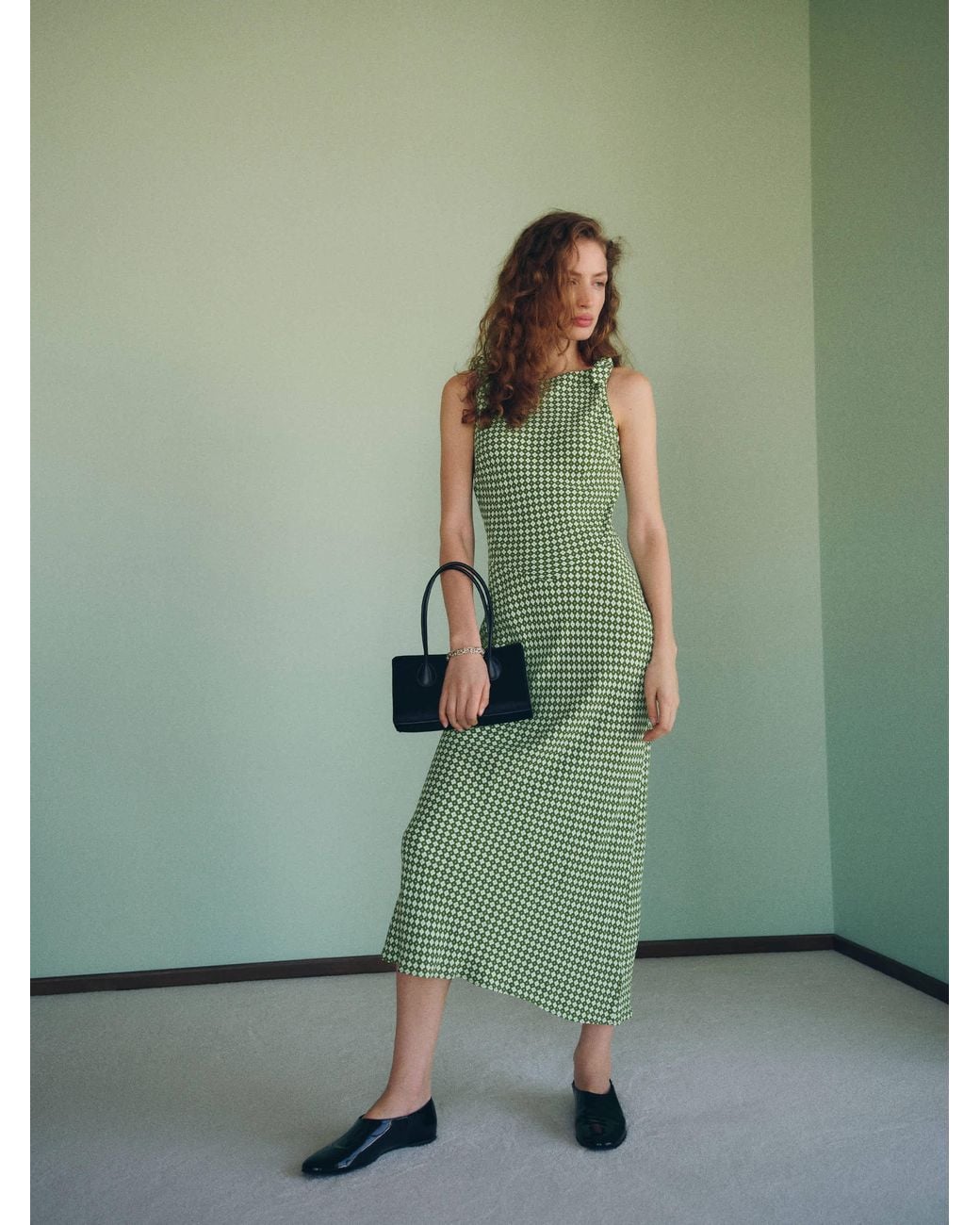 reformation green and white dress Reformation Green and White Size 4 Dress