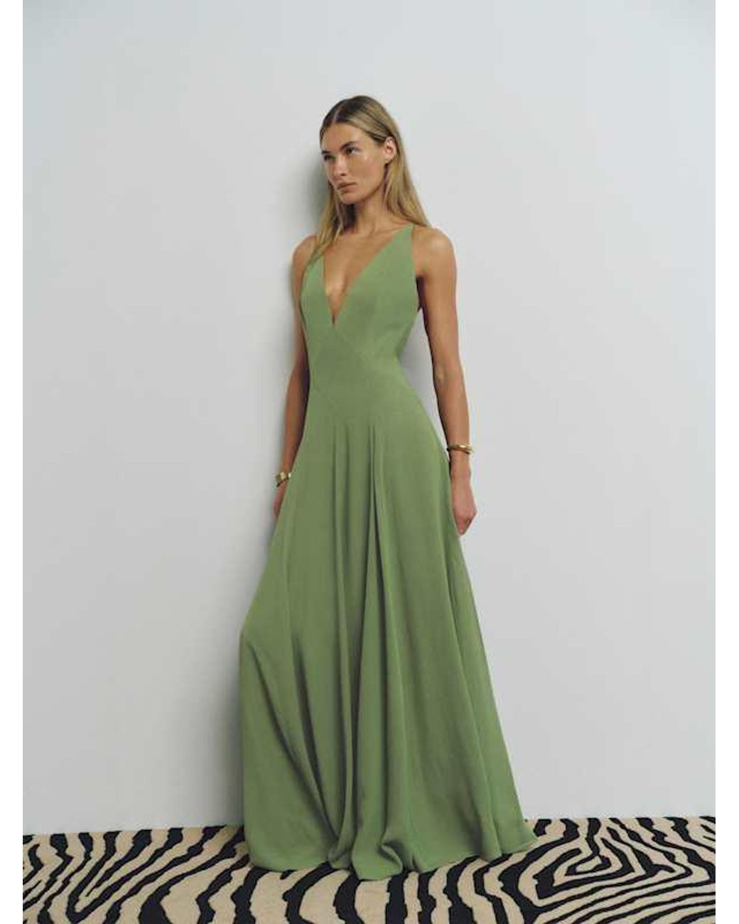 Reformation Green Carissa Dress Jade 0