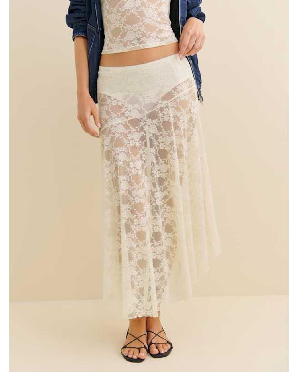 Reformation White Mirabelle Knit Skirt