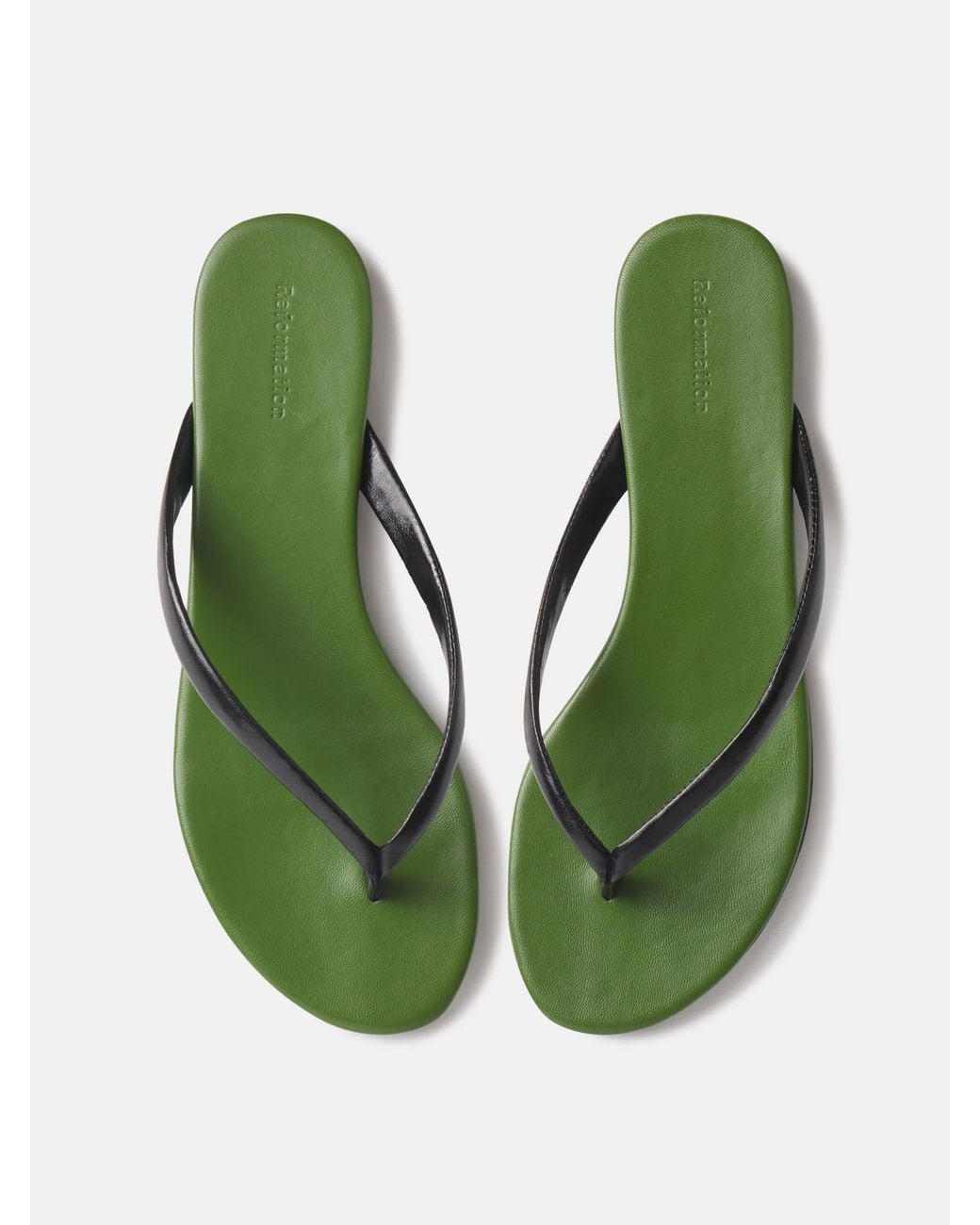 Reformation Green Amelia Flat Thong
