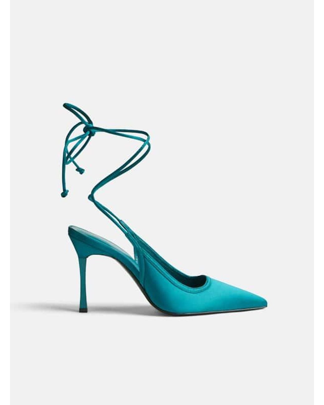 Reformation Blue Paris Heeled Pump Lace