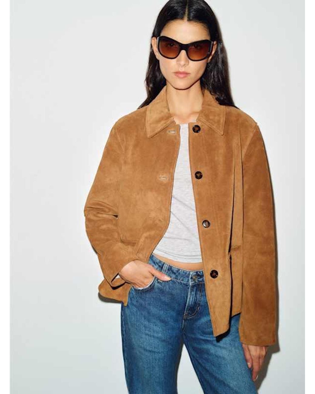 Reformation Blue Veda Remi Leather Jacket