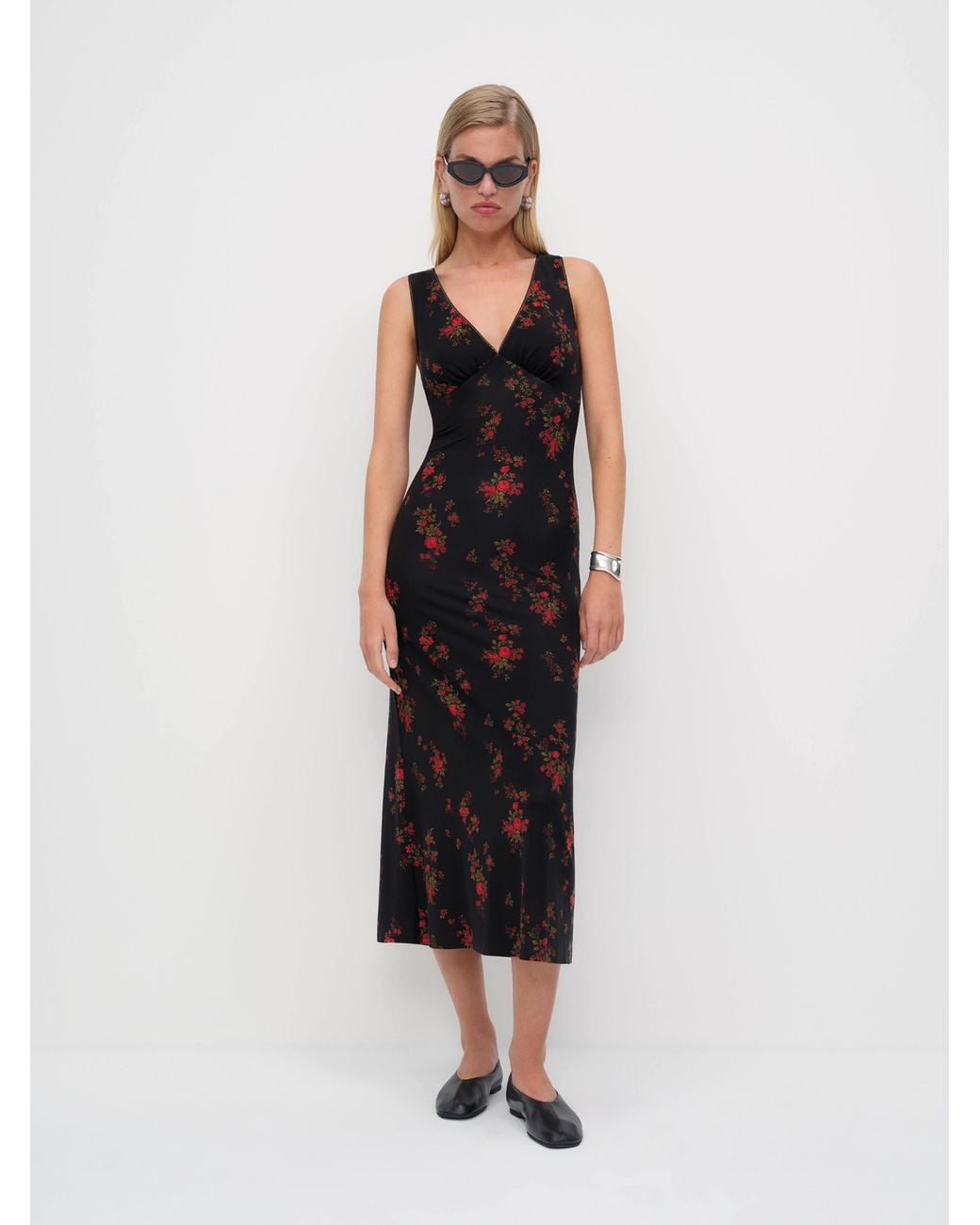 Reformation Black Brayden Knit Dress