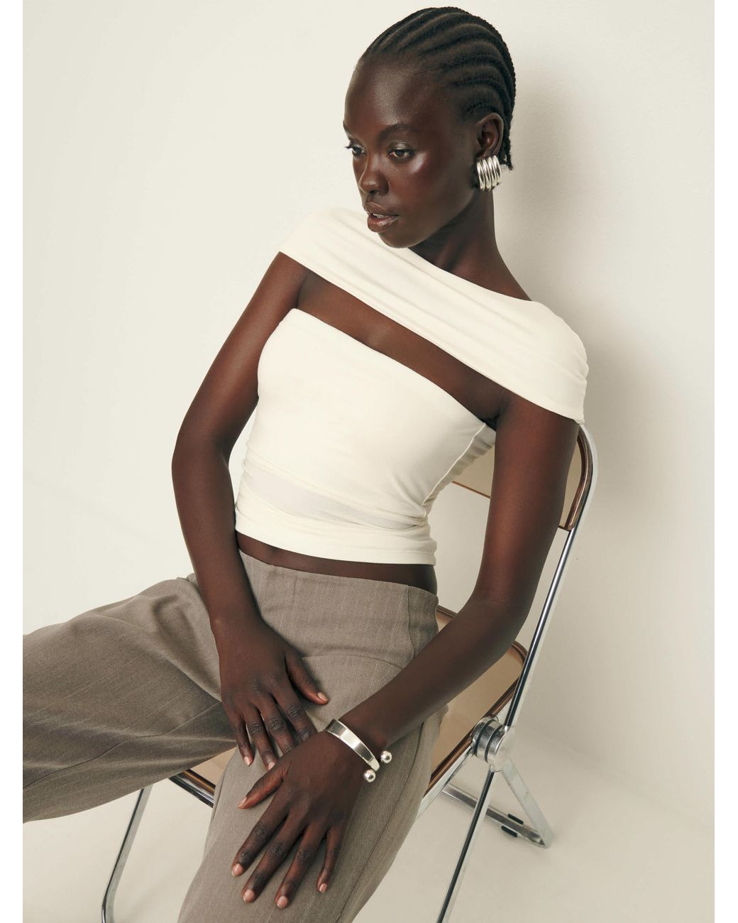 Reformation Carmina Knit Top in Natural | Lyst Reformation Carmina Knit Top in Natural | Lyst
