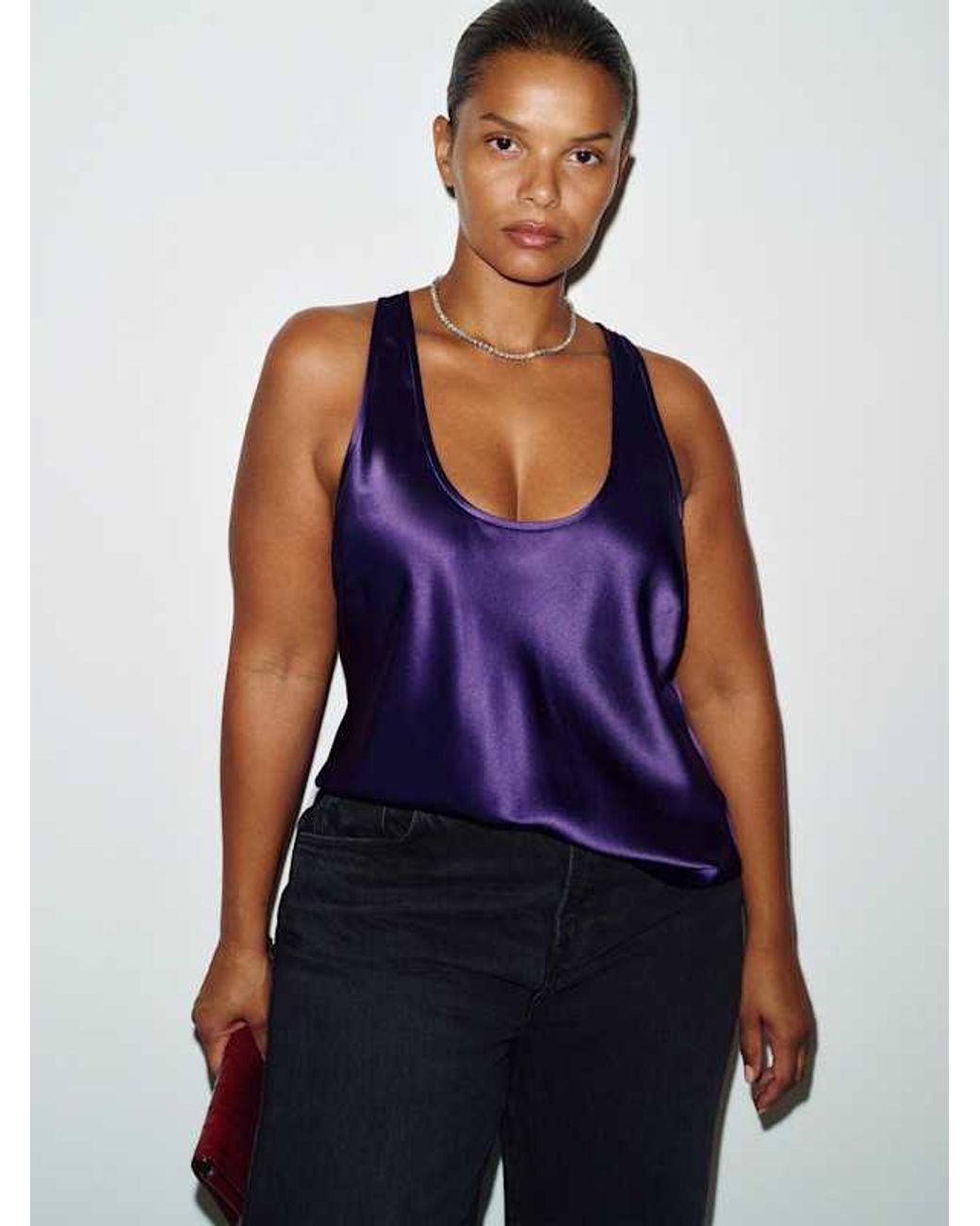 Reformation Blue Veya Silk Top Es