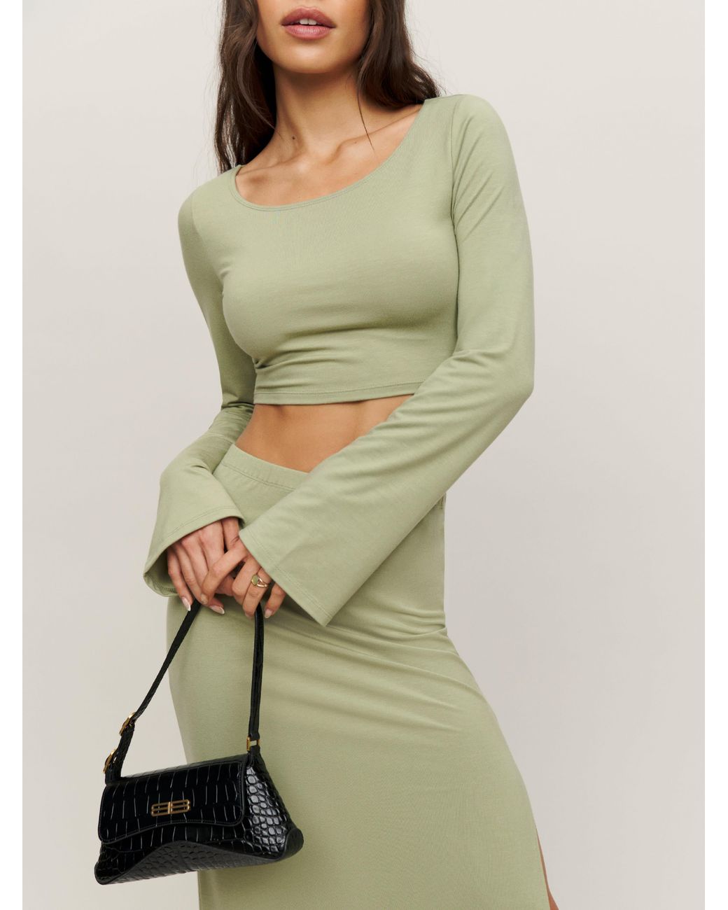Reformation Gretchen Knit Two Piece in Green Lyst