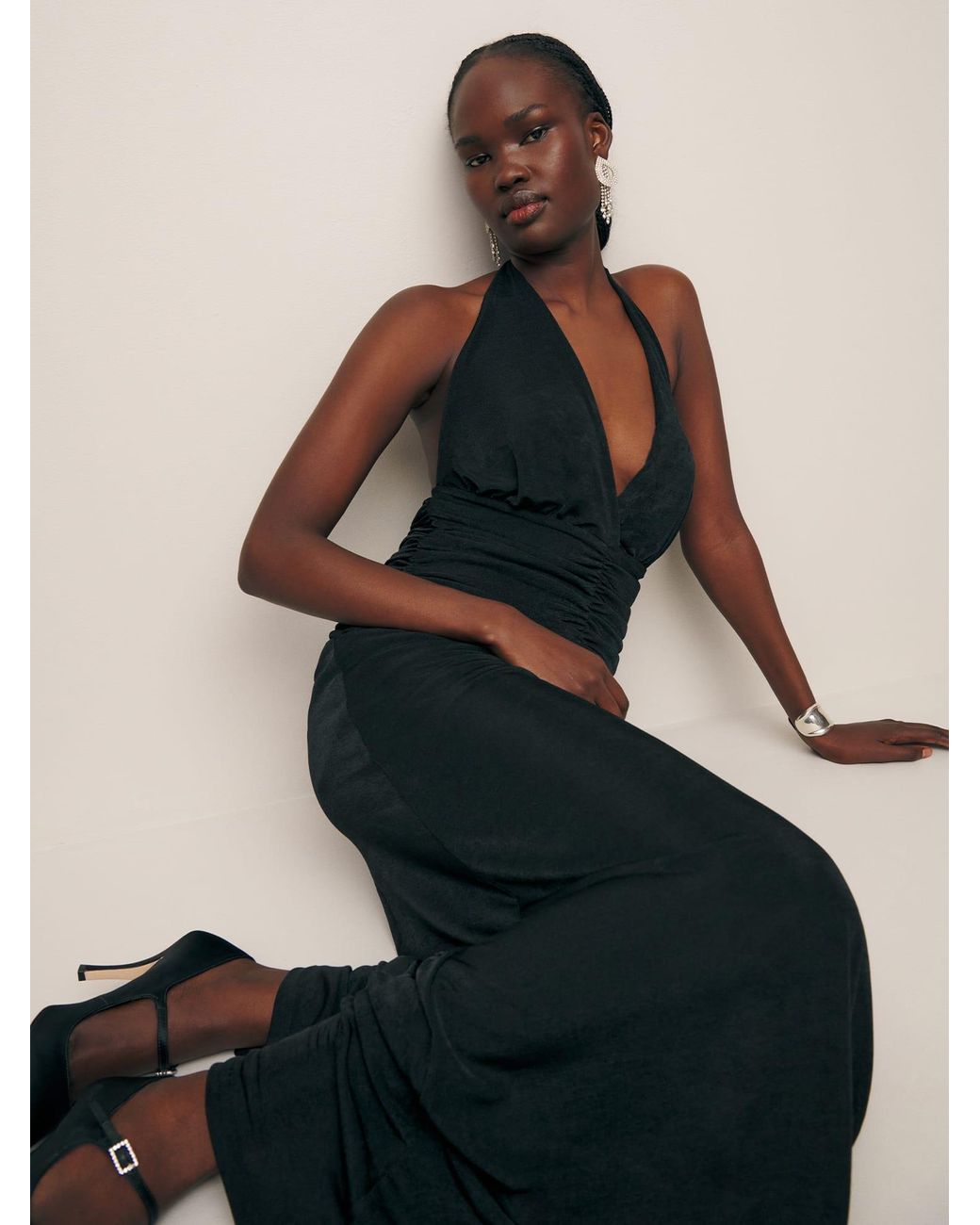 reformation black halter dress Maxi Knit in Style: 6DRES02910