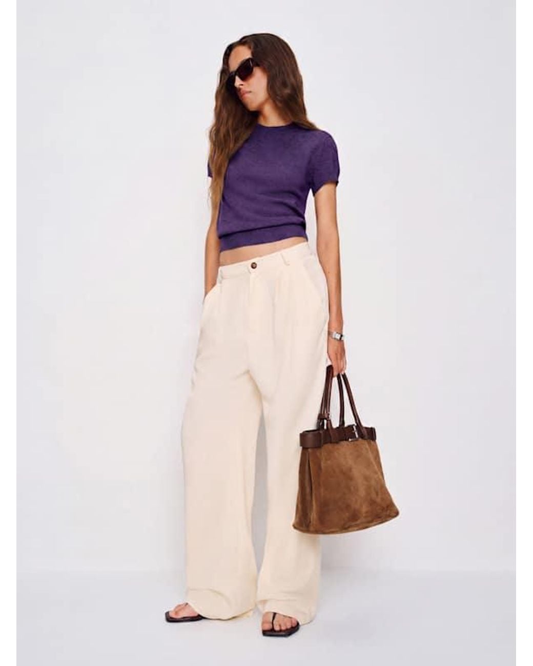 Reformation Purple Darcy Cashmere T-Shirt