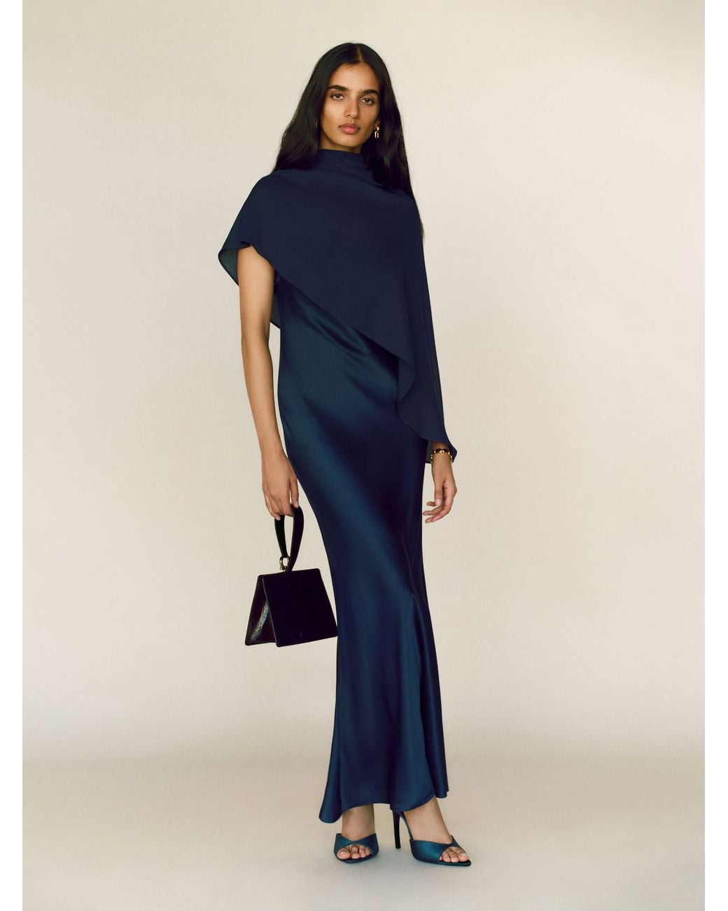 Reformation Blue Lilibeth Silk Dress
