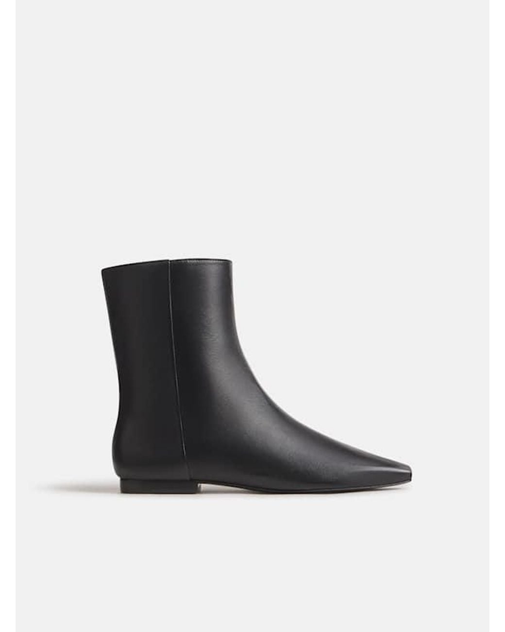Reformation Blue Remy Flat Ankle Boot Leather 5
