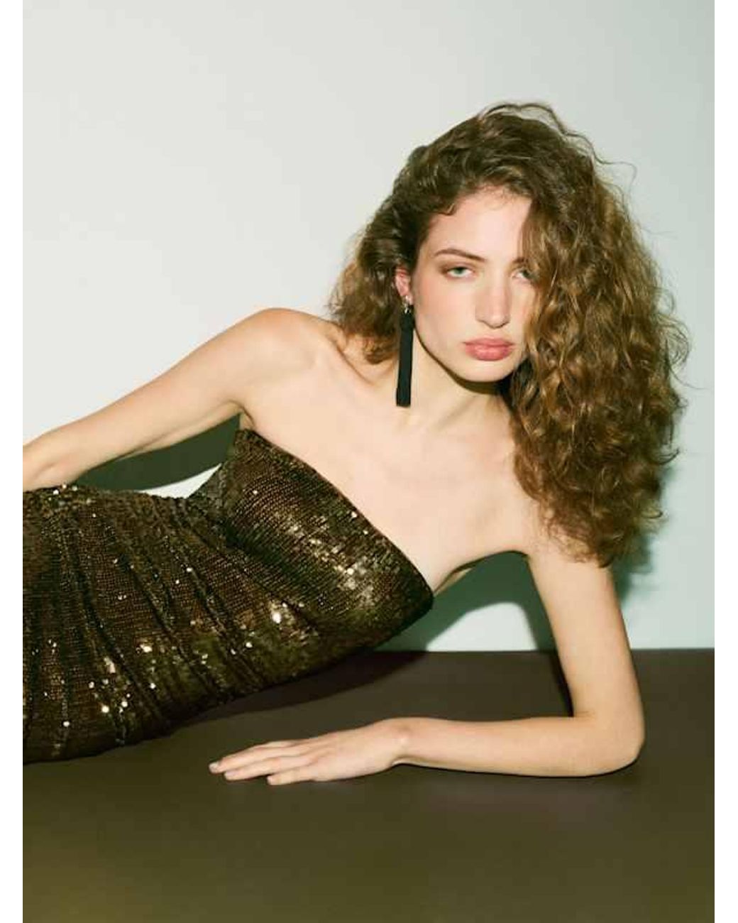 reformation green sparkly dress Reformation Ellison Knit Dress Sparkle in Green