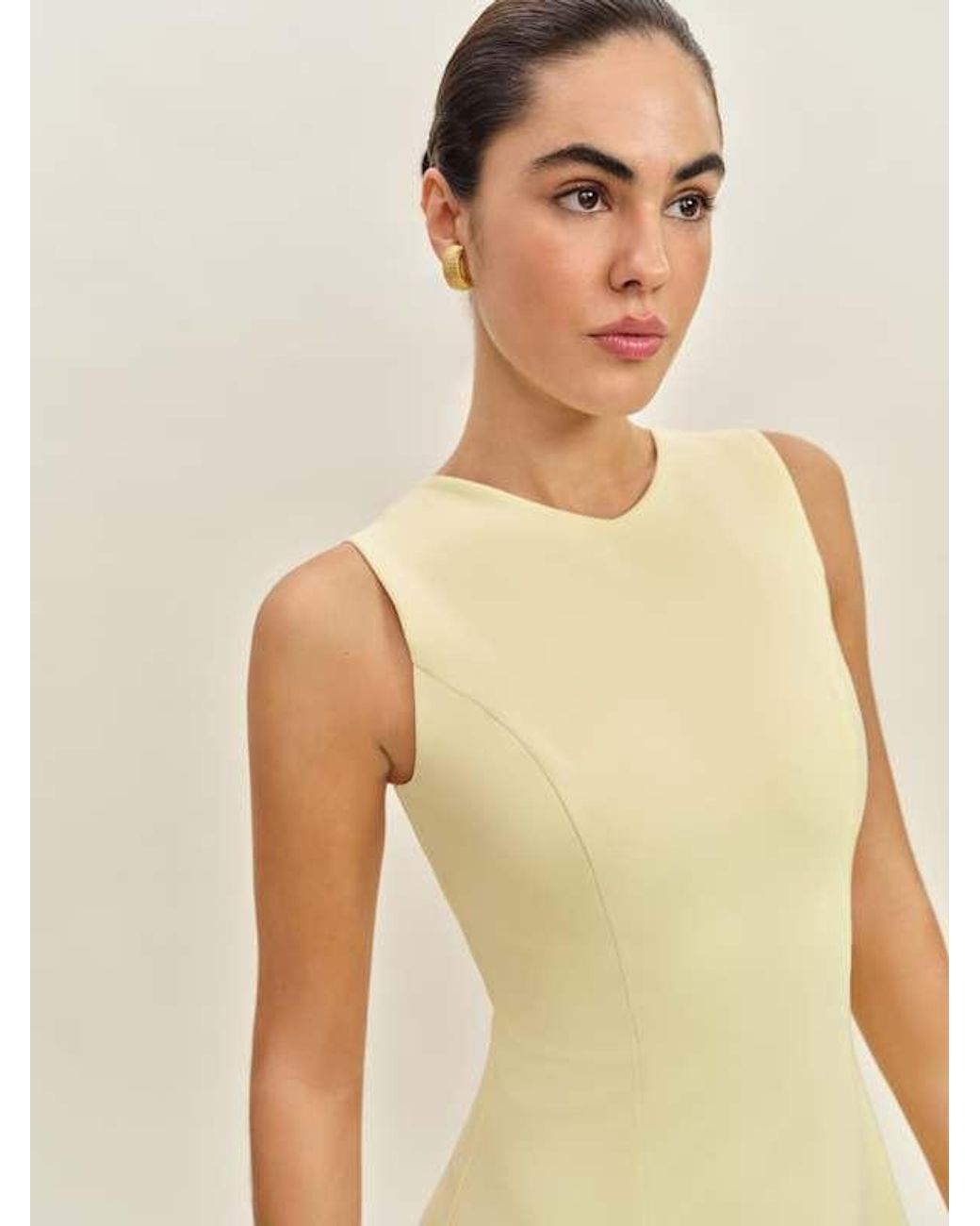 Reformation Ava Heavy Knit Dress in Natural | Lyst