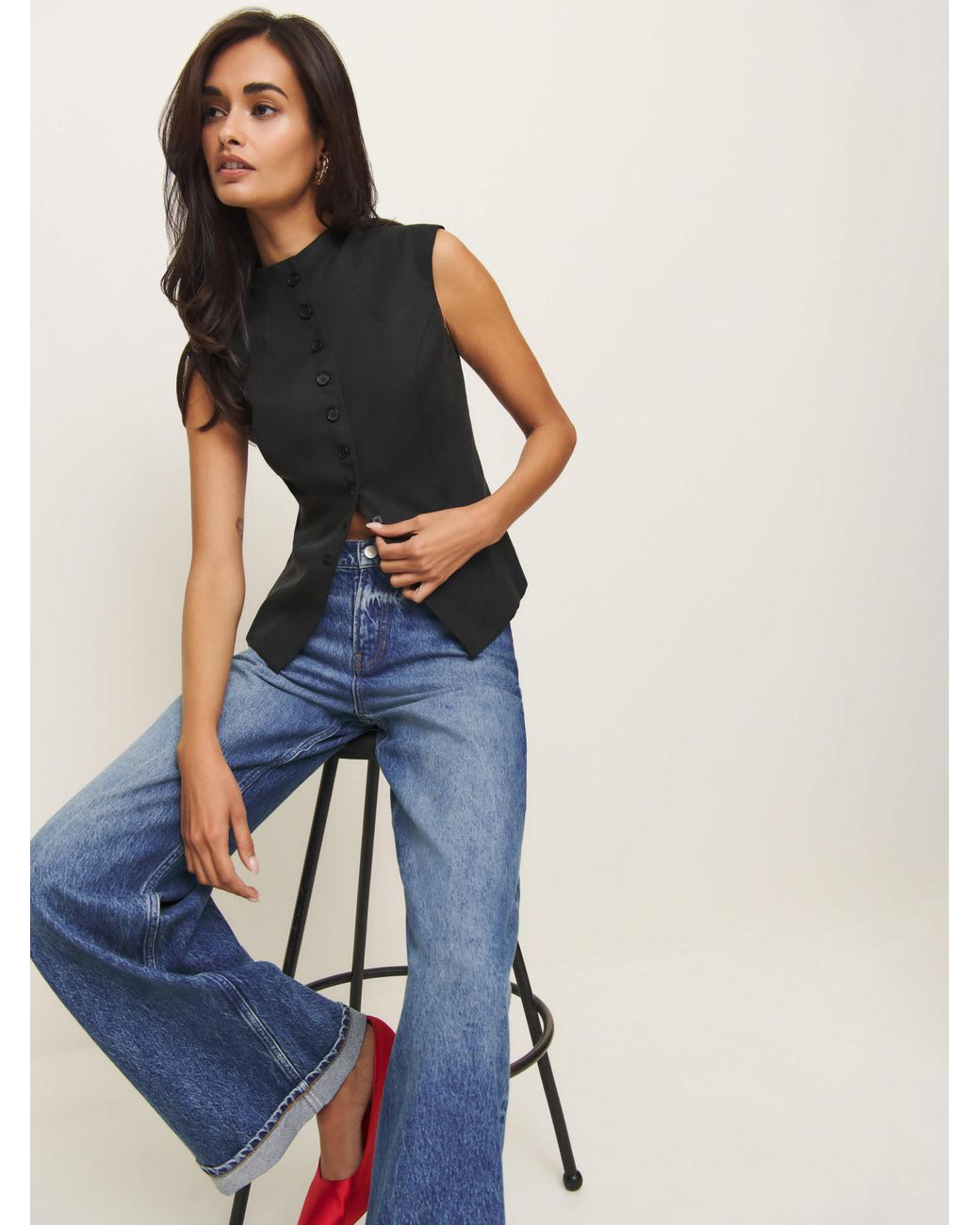 Reformation Blue Lottie Vest