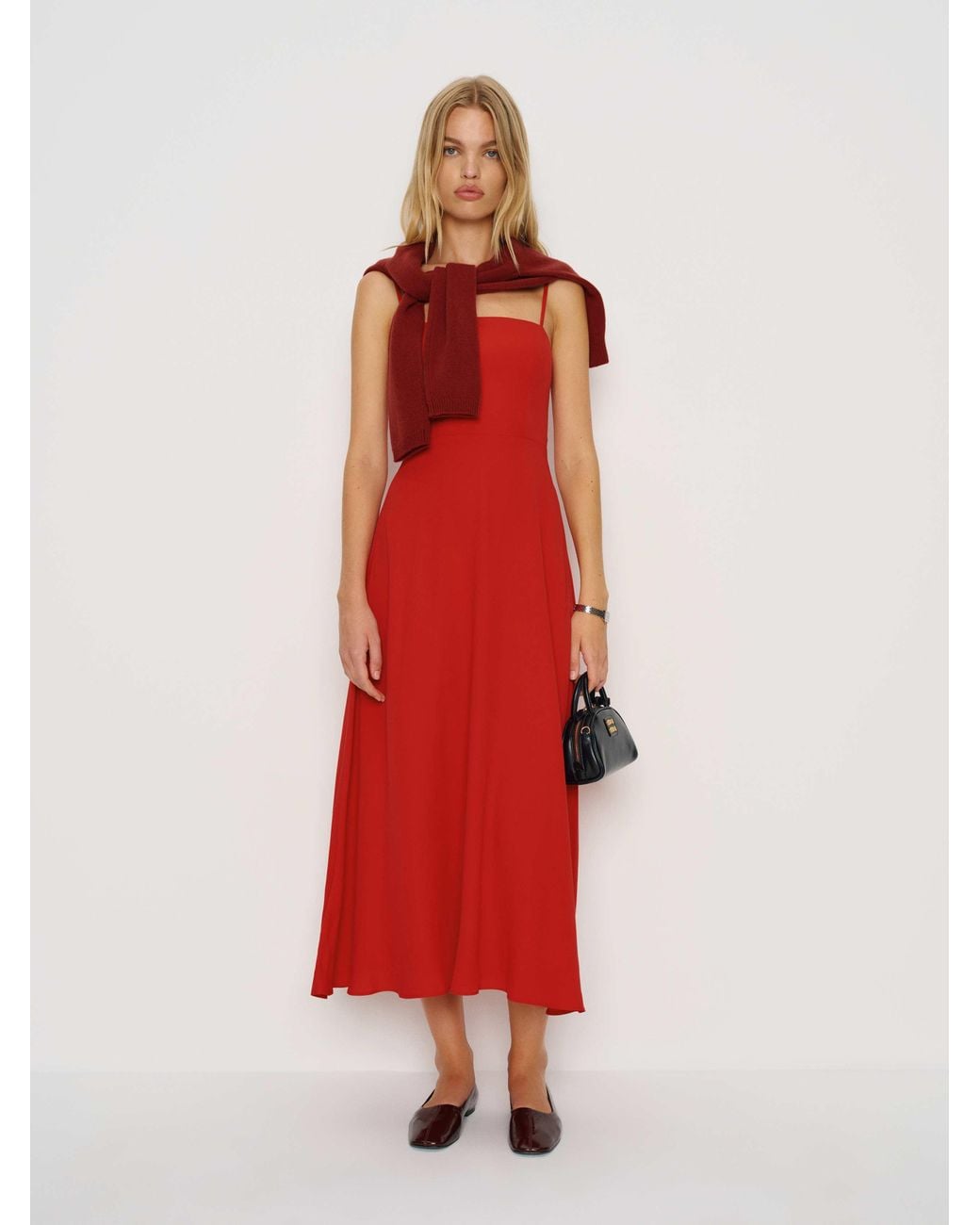Reformation Red Monette Dress 0