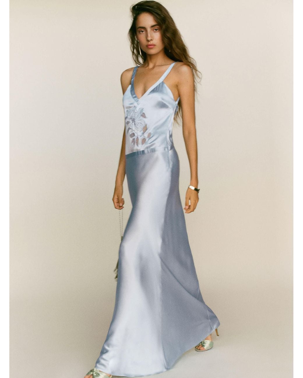 Reformation Tatie Silk Dress 2 in Blue