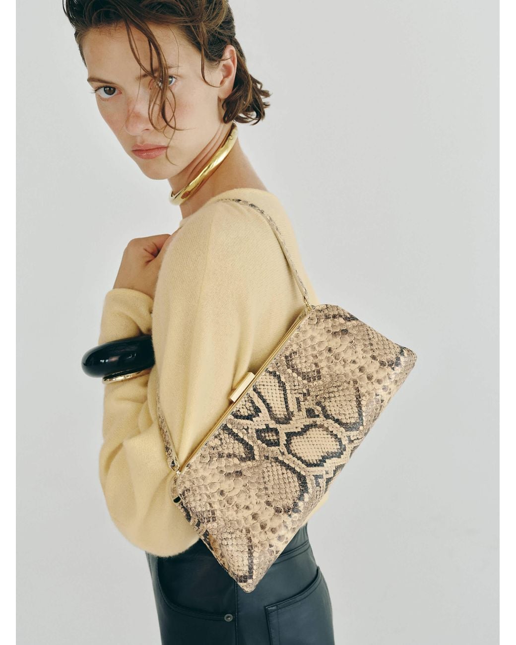 Reformation Natural Lara Frame Bag