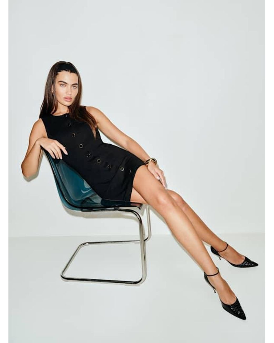 cheri knit dress reformation in Black Retro dress