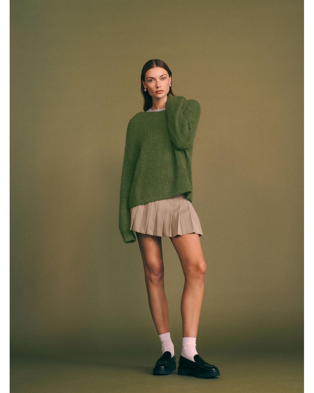 Reformation Tessa Skirt in Green Lyst