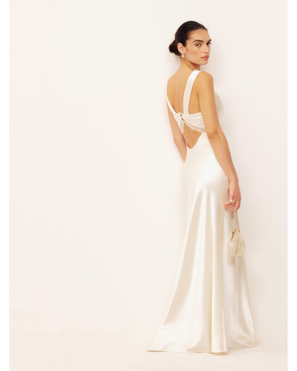 Reformation Chania Silk Dress in White Lyst