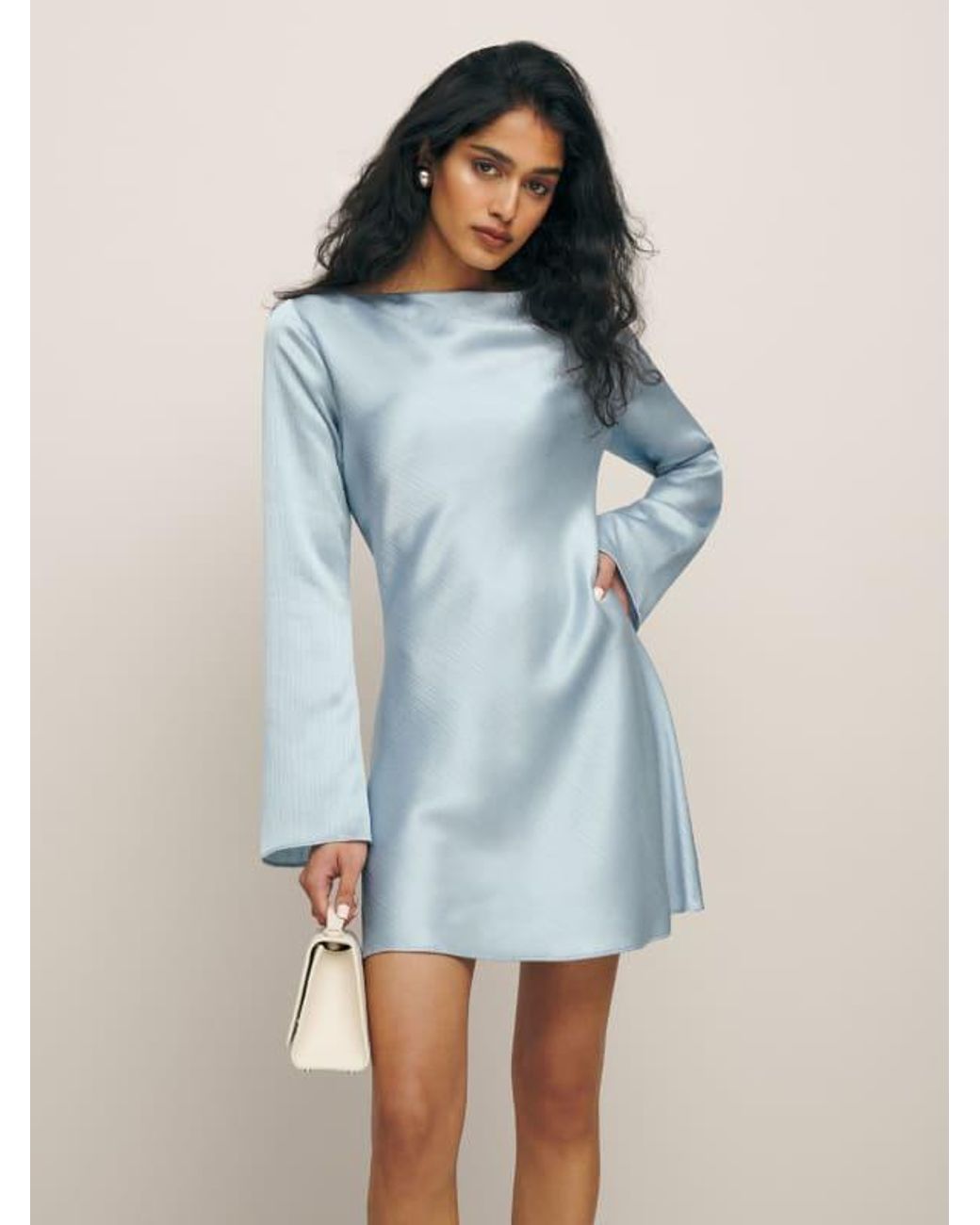 white and silver dress Silver Prom Dress A-Line V-Neck Straps Long Stretch Satin Prom Dresses With Split