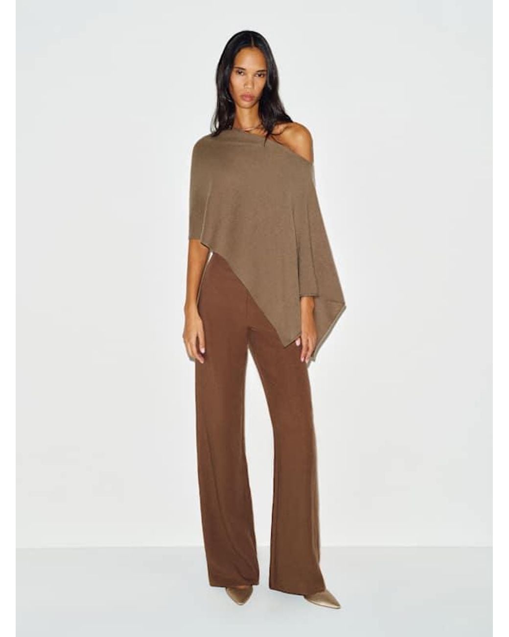 Reformation Brown Alden Cashmere Poncho