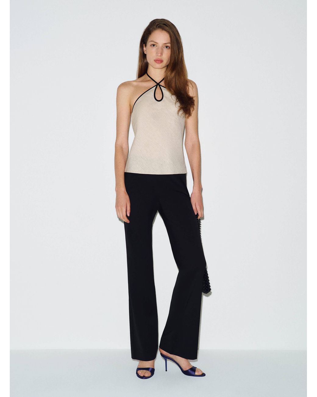 Reformation White Rosana Linen Top