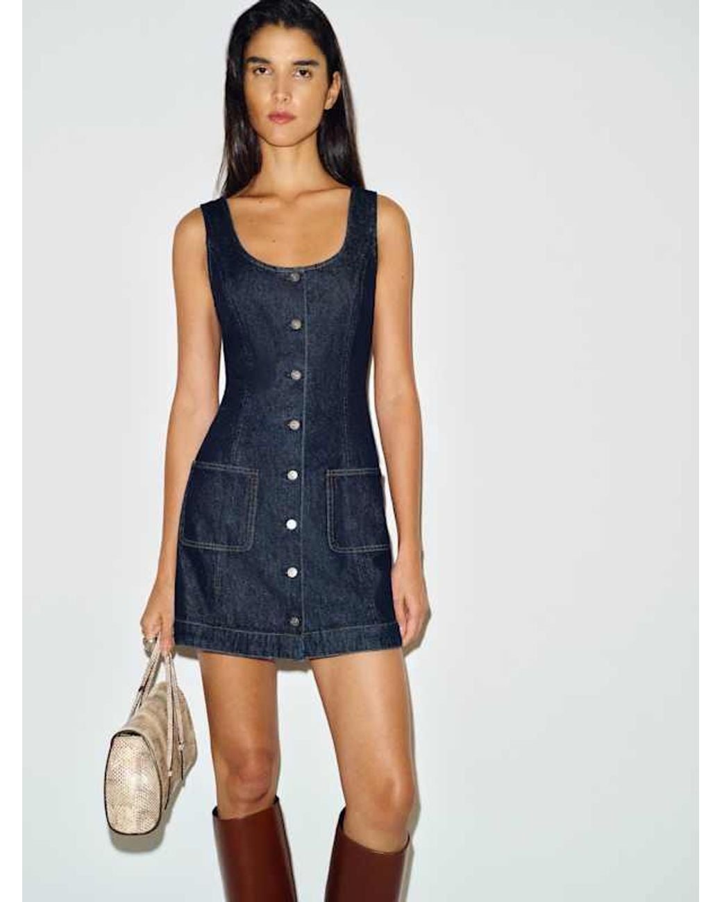 Reformation Blue Catherine Denim Mini Dress 0