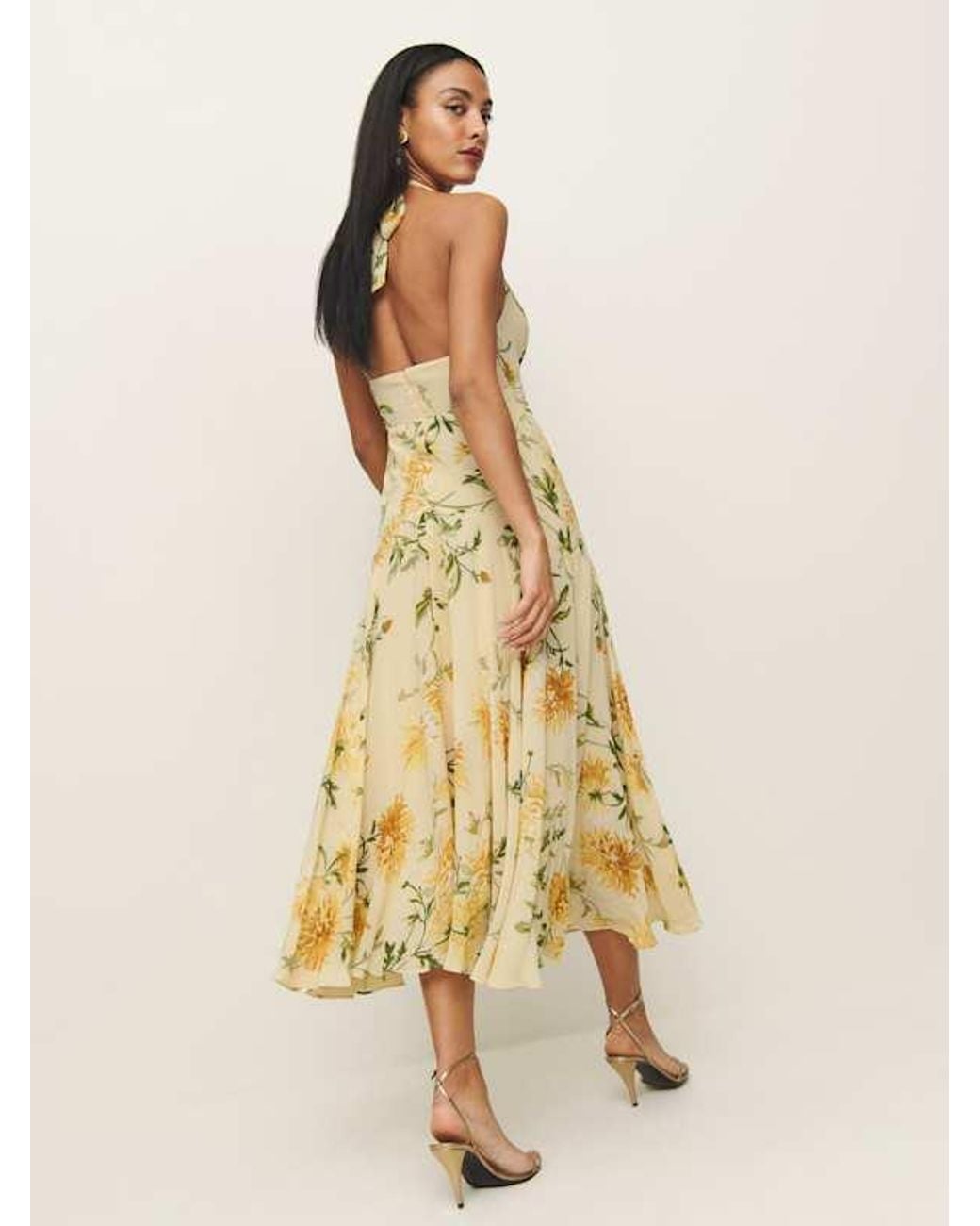 bohme smocked tiered midi dress Elle Gingham Midi Dress