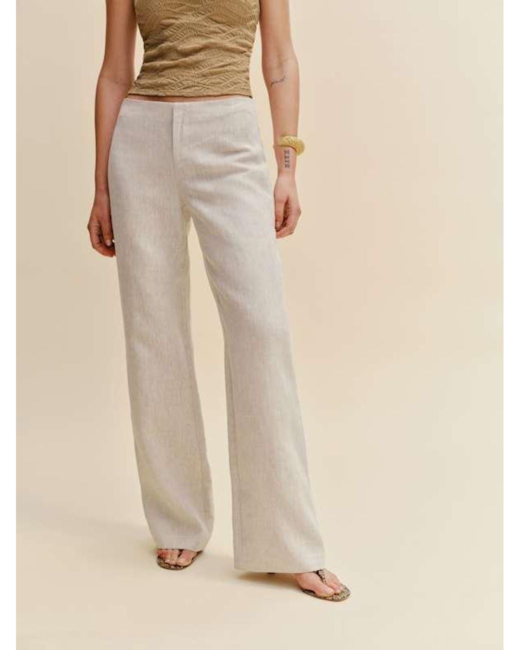 Reformation Natural Vida Linen Low Rise Pant 2