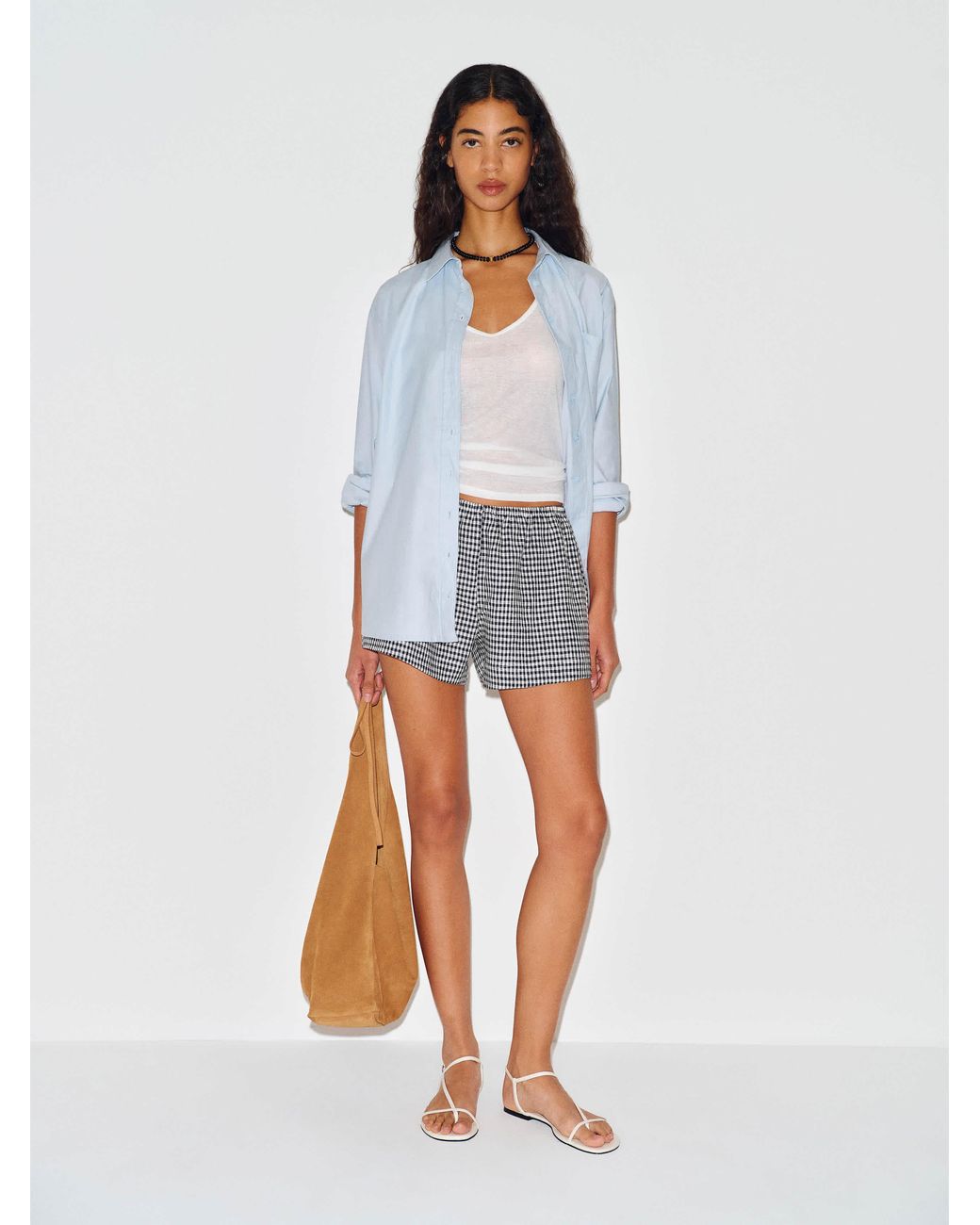 Reformation White Nora Linen Short