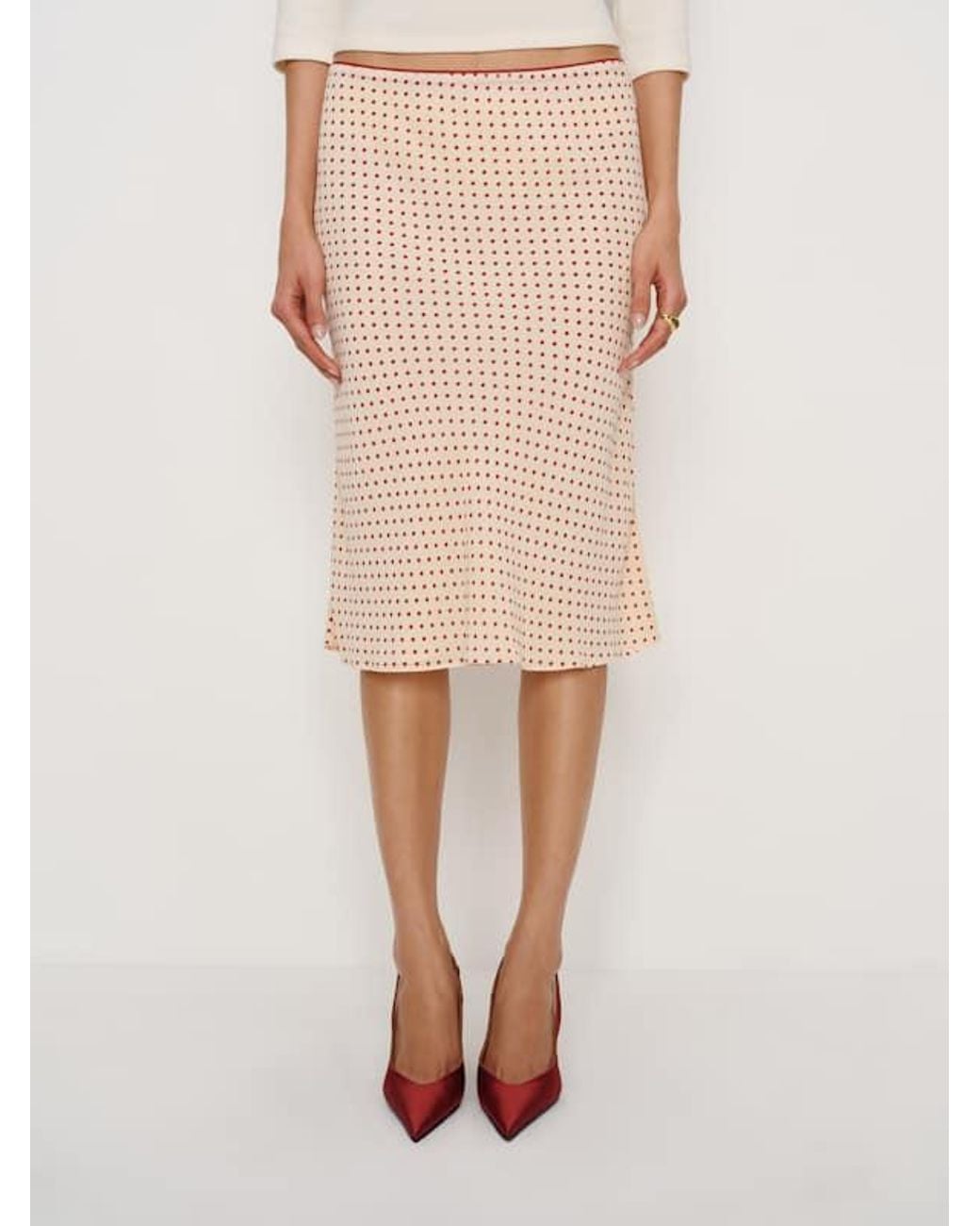 Reformation Natural Layla Knee Length Skirt 12
