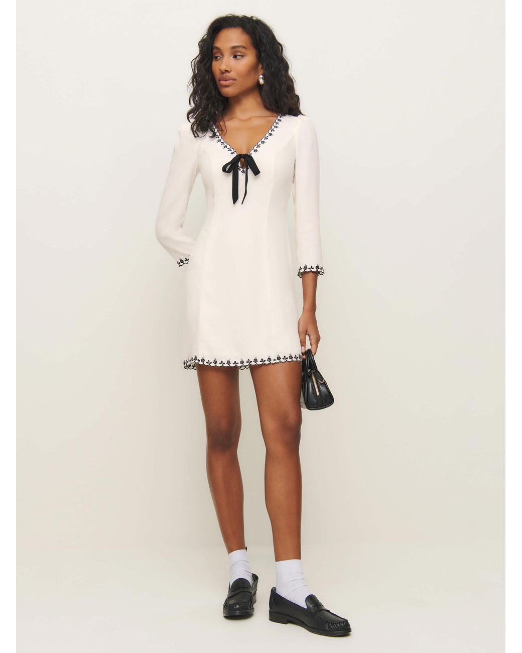 reformation posey mini dress Linen Dress Posie Dress Reformation Reformation Posey Dress In Natural Lyst