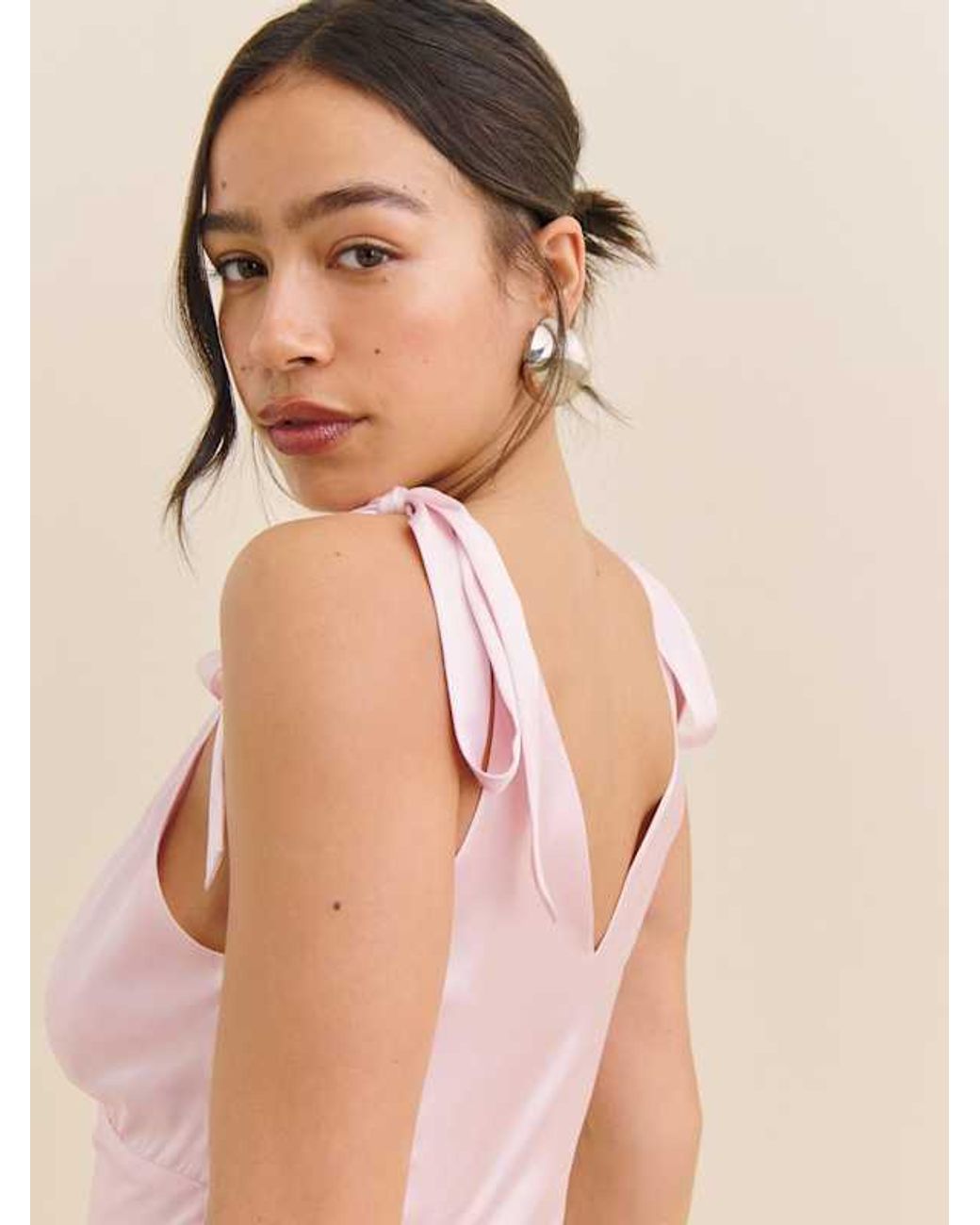 pernille silk dress pink Reformation Pernille Silk Dress in Pink