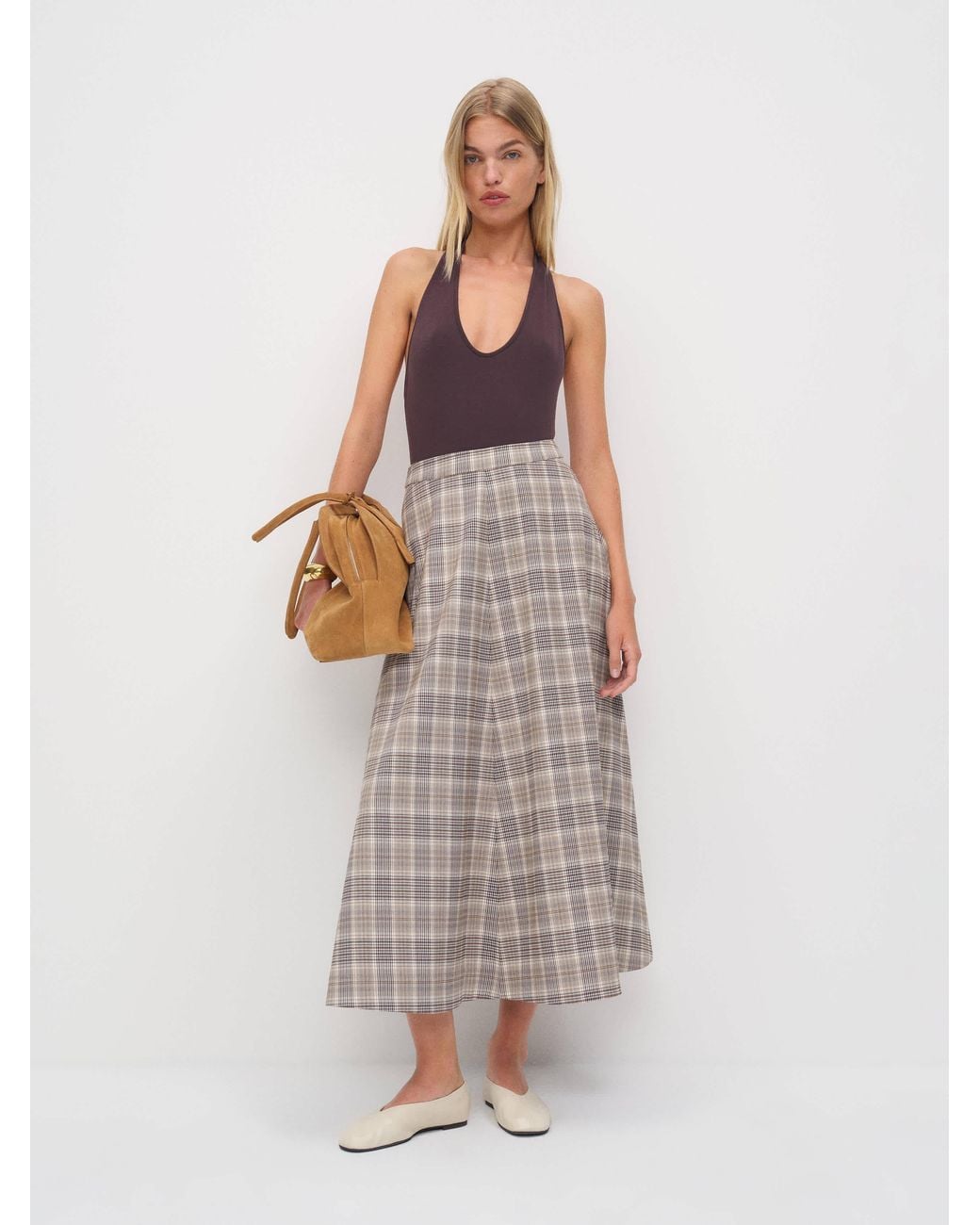 Reformation White Peony Skirt Check 0