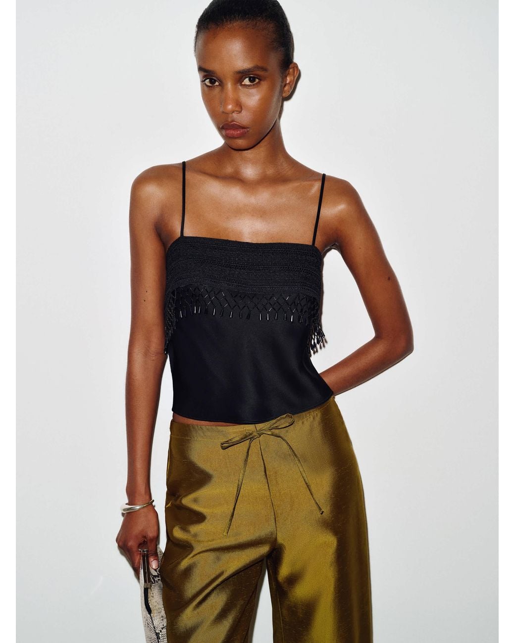 Reformation Blue Slyvette Satin Top 0