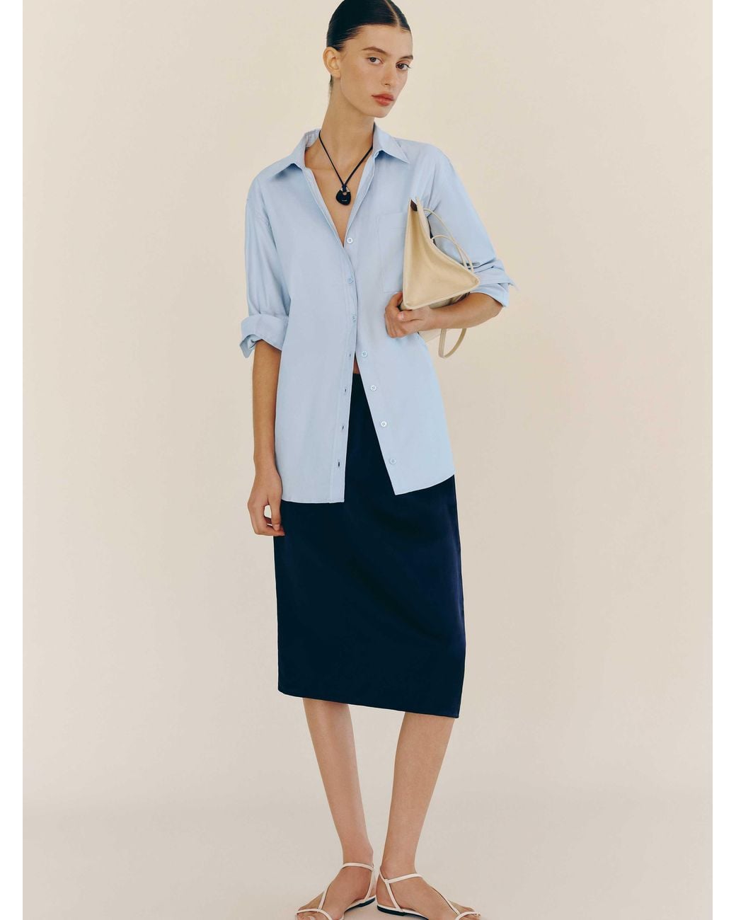 Reformation Blue Eli Oversized Shirt