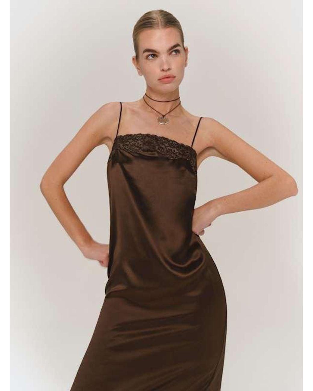 Reformation Natural Mackenzie Silk Dress