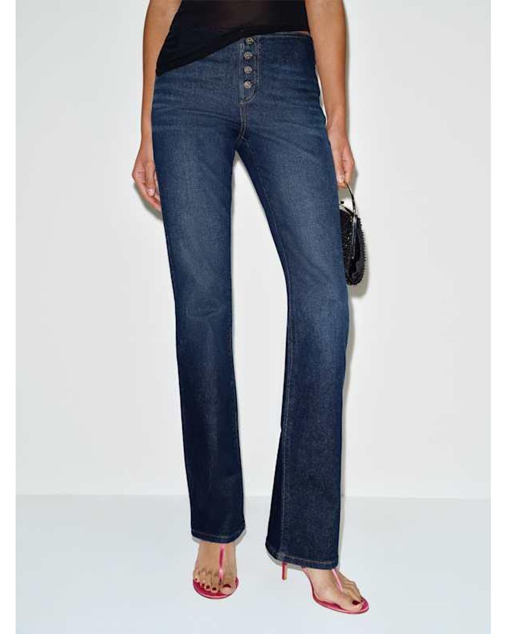 Reformation Blue Naomi Super Stretch Low Rise Bootcut Jeans Denim