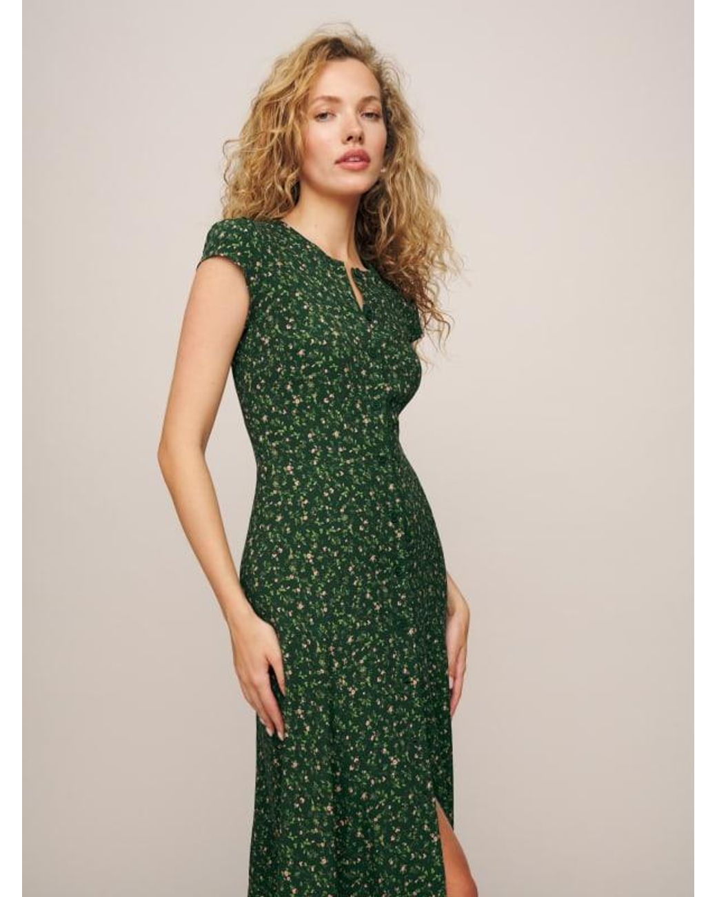 Reformation Fauna Dress in Green Lyst UK