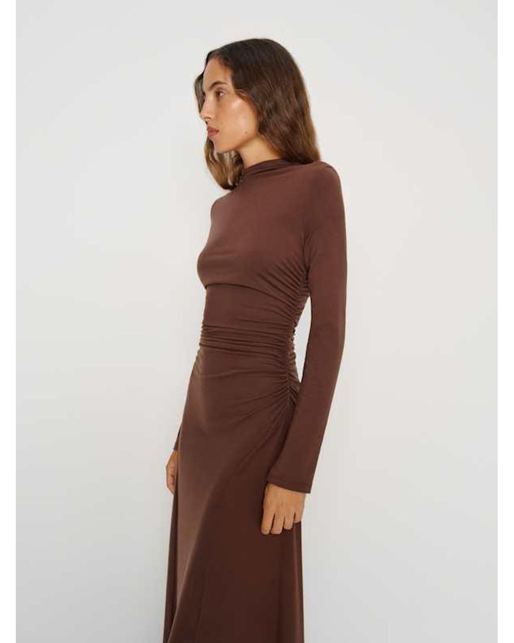 Reformation Nemy Knit Dress in Brown | Lyst