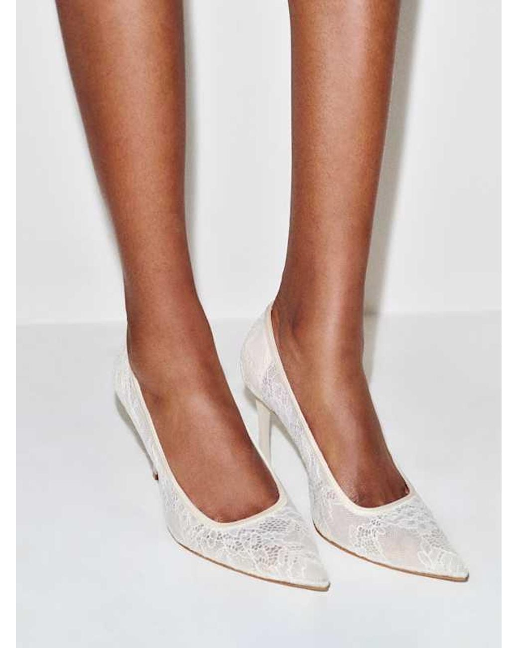 Reformation White Joelle Heeled Pump Lace 6