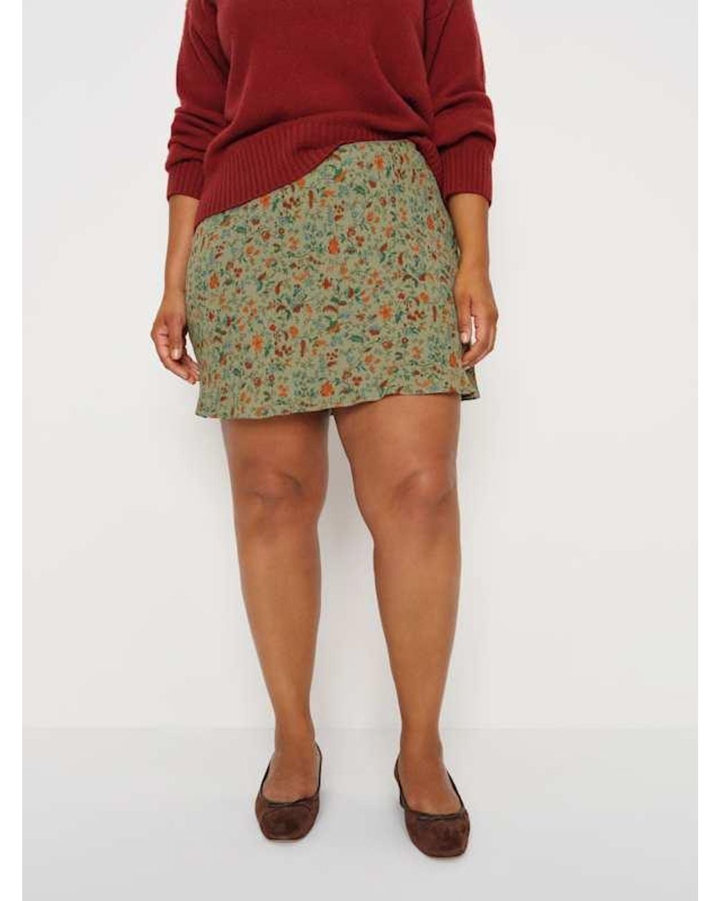 Reformation Red Brandy Skirt Es Lace