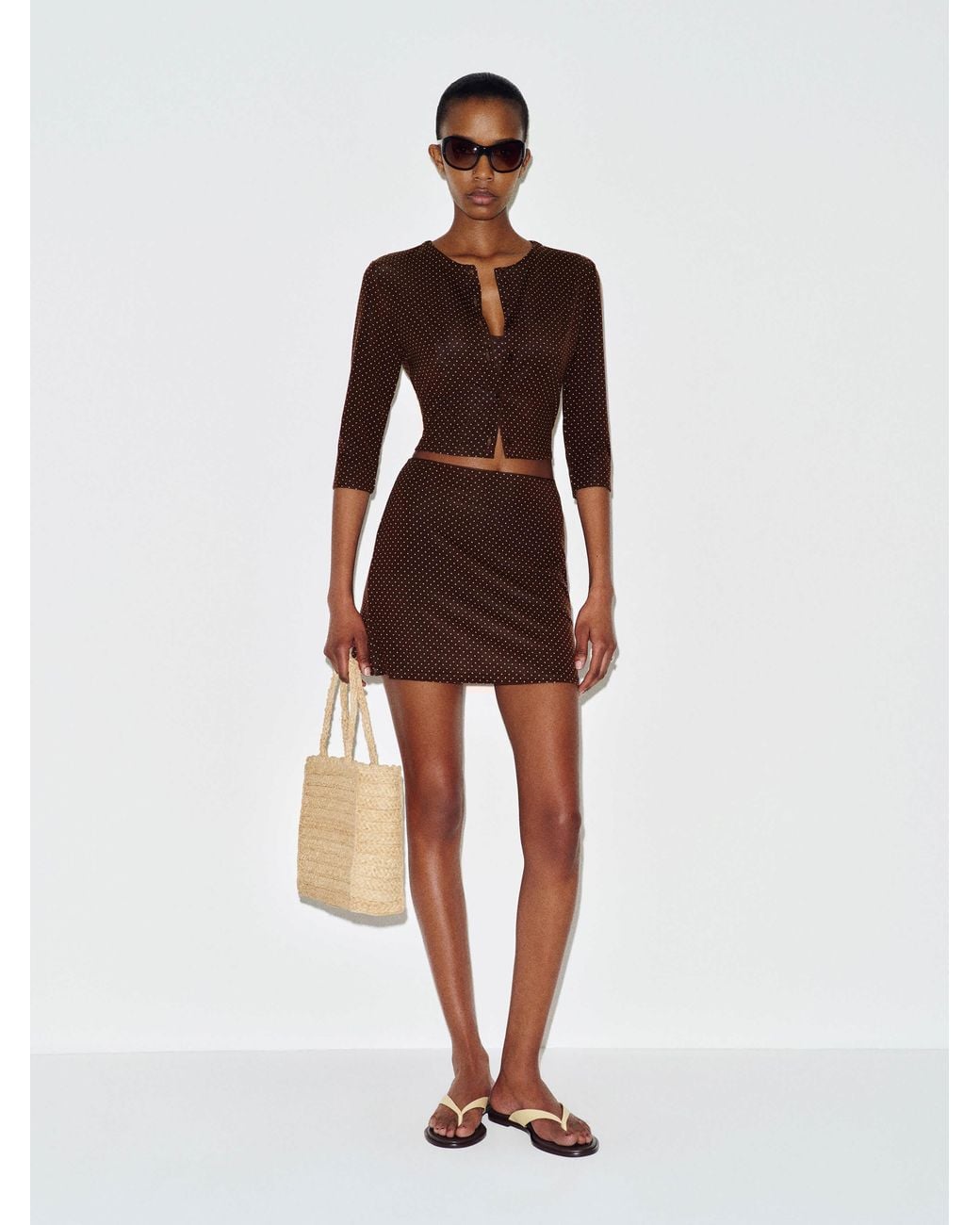 Reformation Brown Ava Knit Three Piece